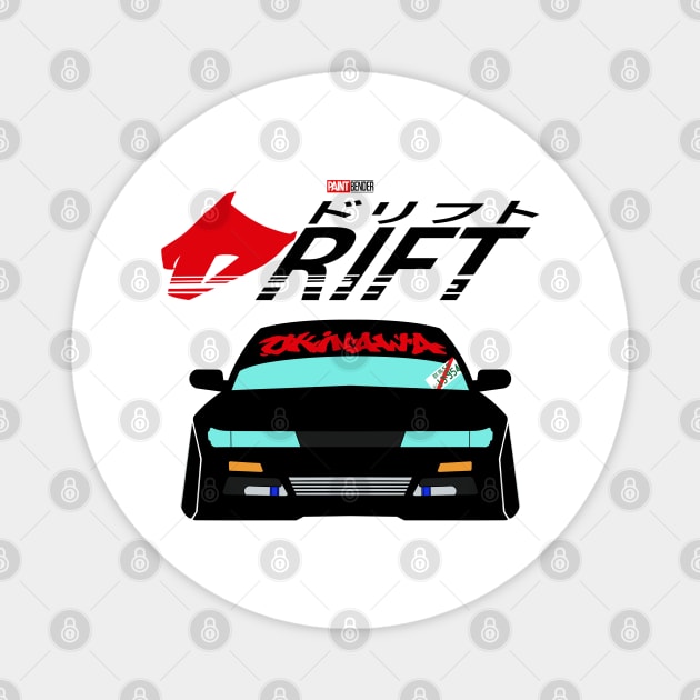 S13 Silvia Nissan Drift Car Initial D Akins Speedstar Drift King Takumi Fujiwara Fast X Magnet by ArtIzMuzikForTheEyez